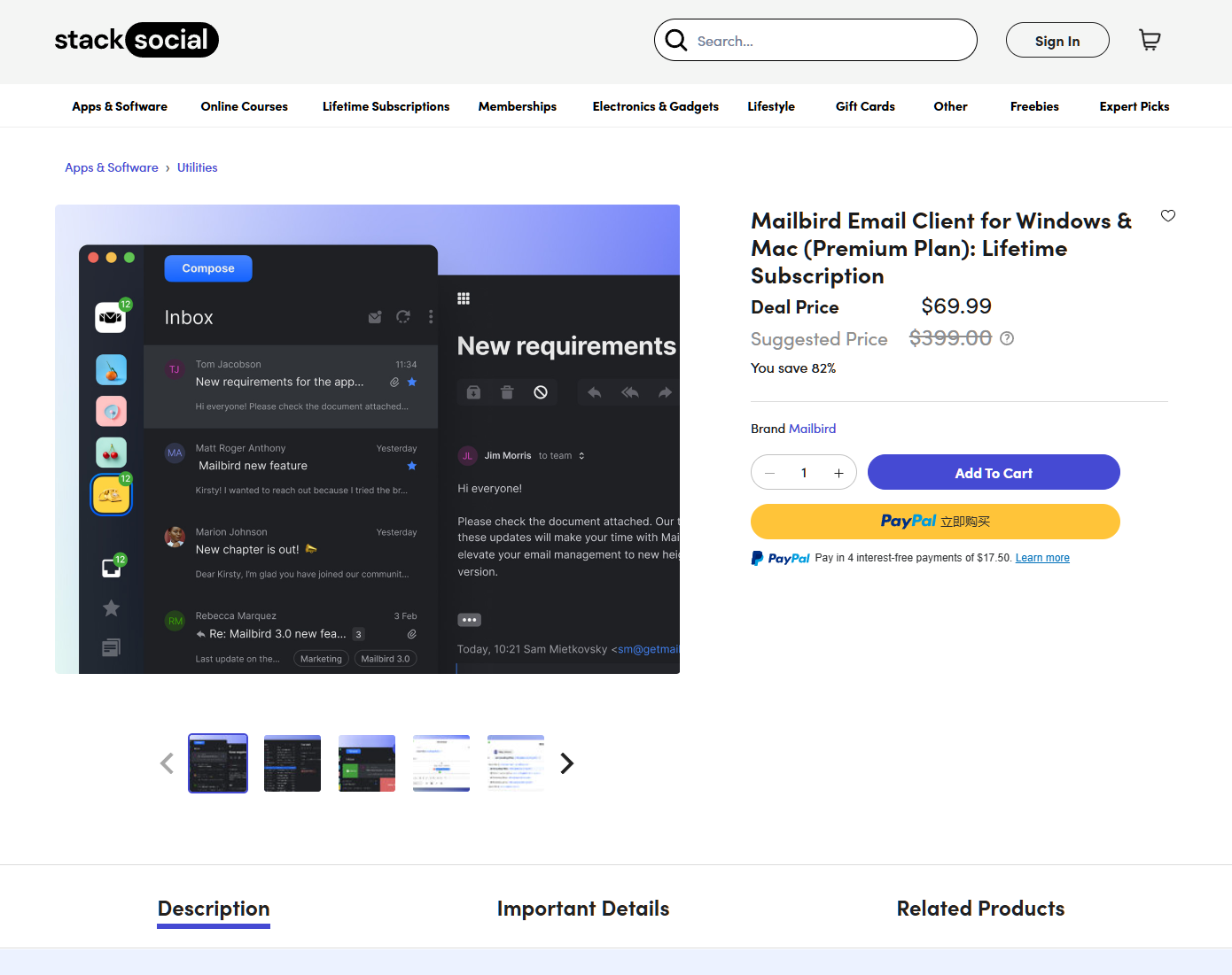 Mailbird 正在 StackSocial 上促销